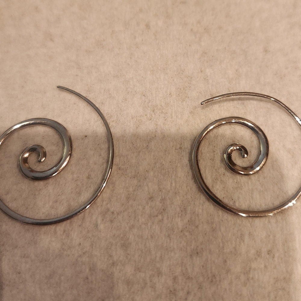 Sterling Silver Minimalist Threader Hoops - Picture 3 of 4